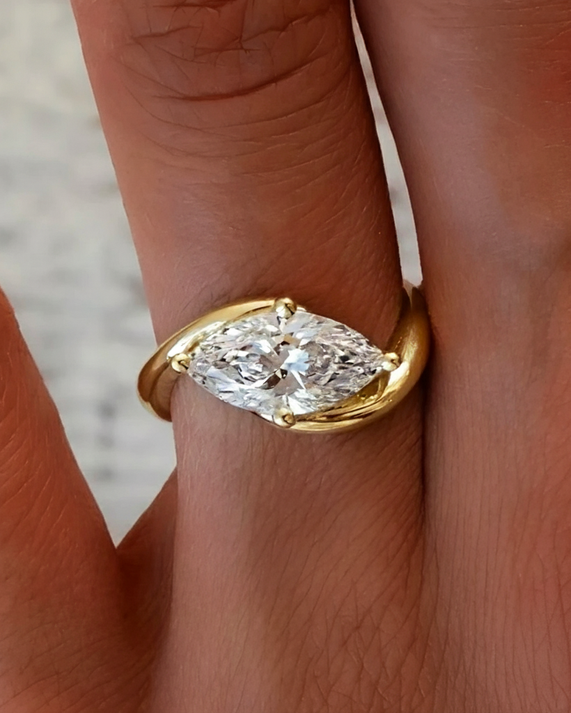 Marquise Aureline Moissanite Ring