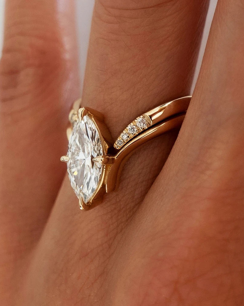 Marquise Lumière Moissanite Ring Set