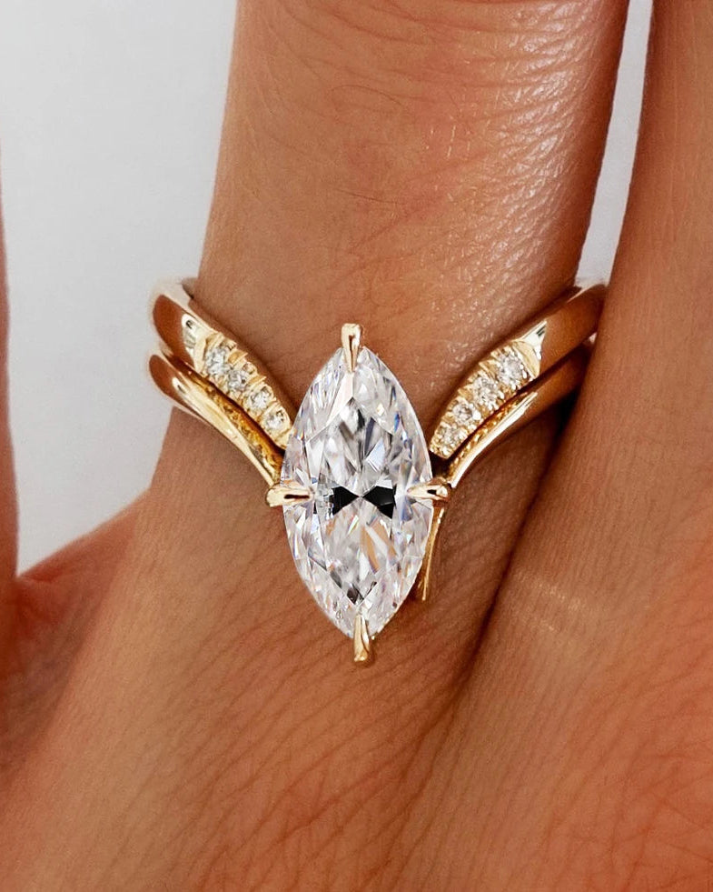 Marquise Lumière Moissanite Ring Set