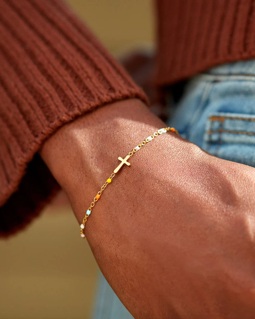 Pray On It Cross Bracelet